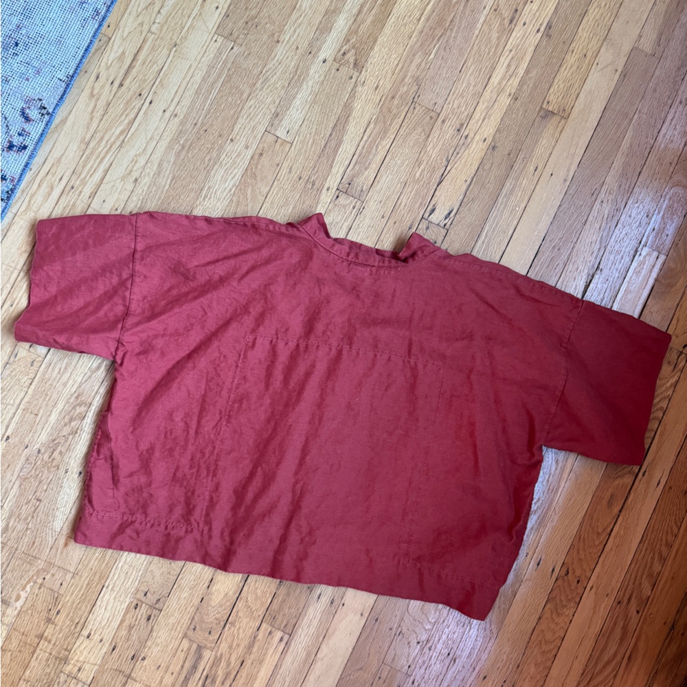 Red Linen Top - Picture 4 of 5